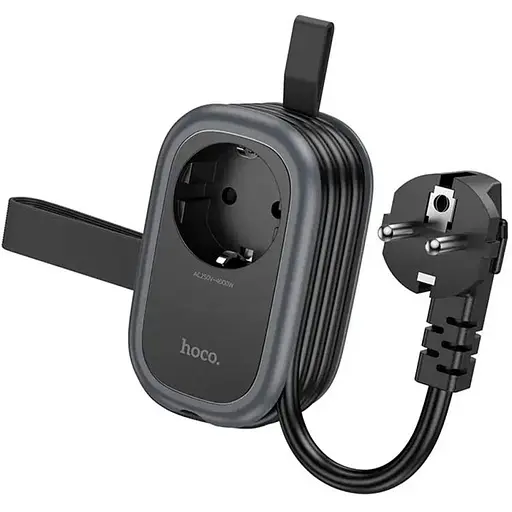 Фільтр HOCO NS7 на 1 розетку + 2 USB + USB-C, 20W, кабель 1.1 м, 220В, Black, Box