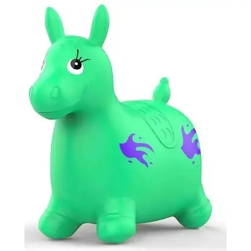 Дитячий гумовий стрибун Metr+ Ослик MS 4163 Іграшка стрибунок для дітей від 12 місяців Зелений - фото 1