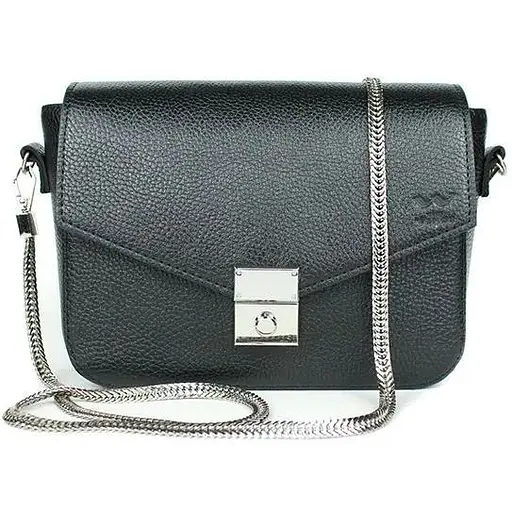 Жіноча шкіряна сумочка Yoko чорна флотар - фото 1