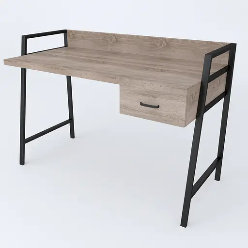 Письменный стол Ferrum-decor Комфорт 750x1000x600 Черный металл ДСП Дуб Сонома Трюфель 32 мм (FRD-103426) - фото 2