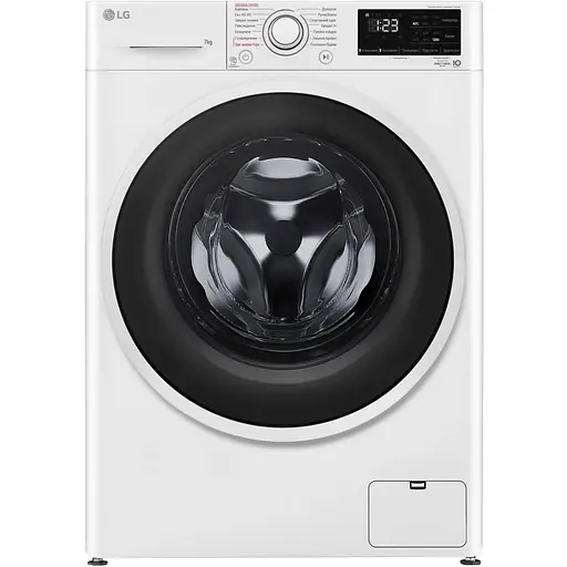 Стиральная машина LG фронтальная 7 кг 1200 A+++ 48 см дисплей пара инвертор белый