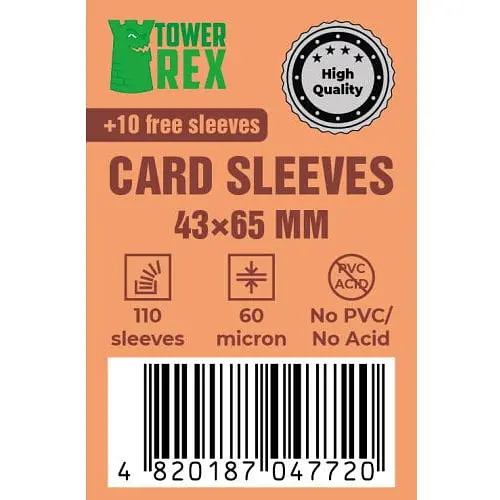 Аксесуар Tower Rex Протектори для карт TowerRex 43 х 65 мм 60 мкм, Mini Chimera, 110 шт. STANDART (6244)