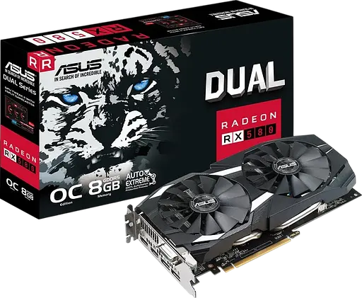 Відеокарта AMD Radeon RX 580 8GB Asus Dual OC (DUAL-RX580-O8G) Б/В - фото 1