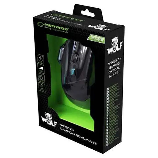 Мышь Esperanza EGM201B Wolf USB Black-Blue (EGM201B) - фото 4