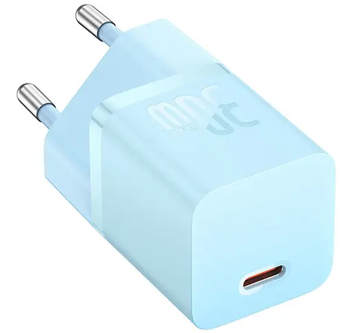 Зарядный адаптер быстрый Baseus GaN 5 FC mini USB-C 30 W (CCGN070603) синий - фото 2