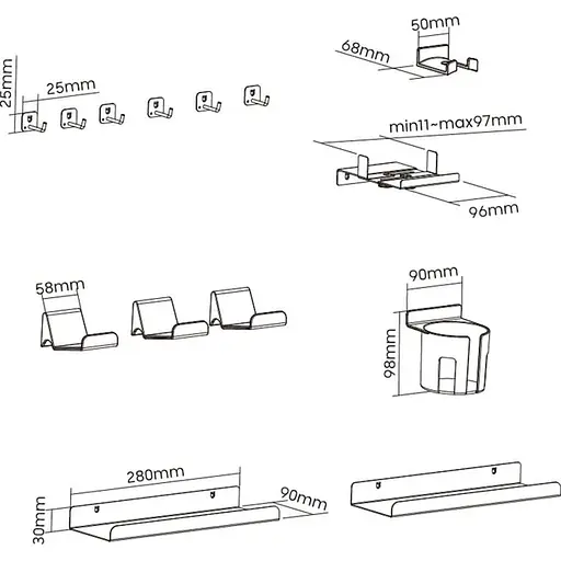 Набір аксесуарів для дошок-органайзерів OfficePro OA510 Black [126551] - фото 2