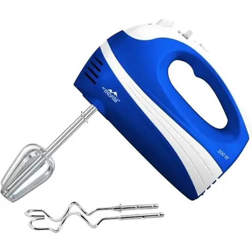 Ручний міксер Monte 2001-MT-B для дому 5 швидкостей 2 насадки Синій 300 Вт - фото 1