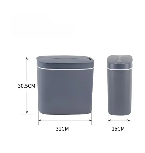 Мусорное ведро Mixxus Flat-TC0109 Graphite сенсорное овальное 9 л графит (MI7075)  - фото 4