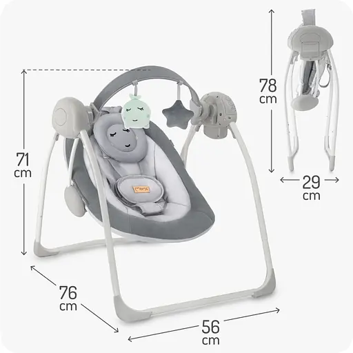 Крісло-гойдалка MoMi Liss Grey (BULE00048) - фото 10