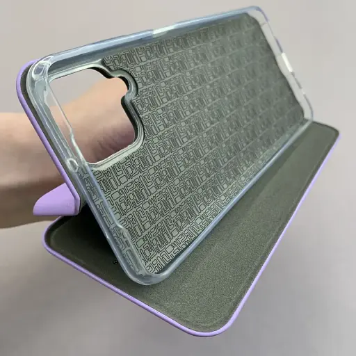 Чехол книжка Samsung Galaxy A22 4G эко-кожа Premium Case для смартфона Лиловый - фото 5