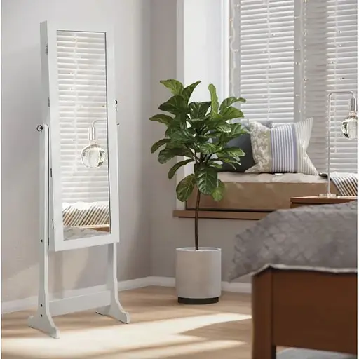 Підлогове дзеркало-шафа Leobert Insignia з підсвіткою білий - фото 4