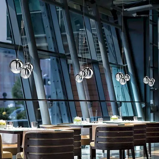 Світильник із 3-ма плафонами різних розмірів у хромованому корпусі | Line F | Арт. AA222/3 CH - фото 1