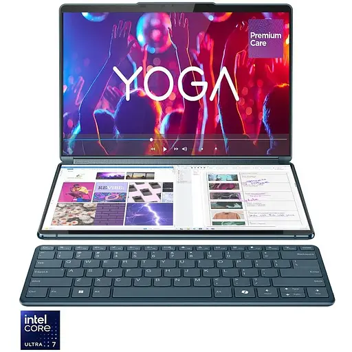 Ноутбук Lenovo Yoga Book 9 13IMU9 з процесором Intel Core Ultra 7 155U pana la 4.8GHz, 2 x 13.3 ", 2.8K, OLED, сенсорний, 16GB DDR5, 1TB SSD, Intel® графікою, Windows 11 Home, Tidal Teal