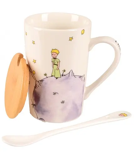 Чашка Led Little Prince с бамбуковой крышкой и ложкой 360 мл (B060500) - фото 2