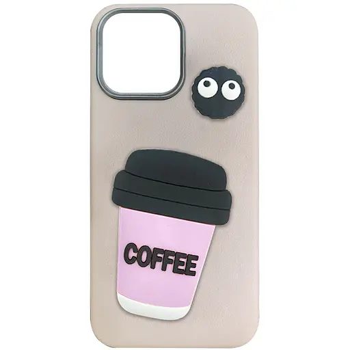 Чохол Epik TPU Leather Toys для Apple iPhone 16, 6.1 Coffee/Pink
