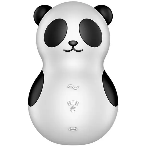 Вакуумний стимулятор клітора із вібрацією Satisfyer Pocket Panda чорно-білий
