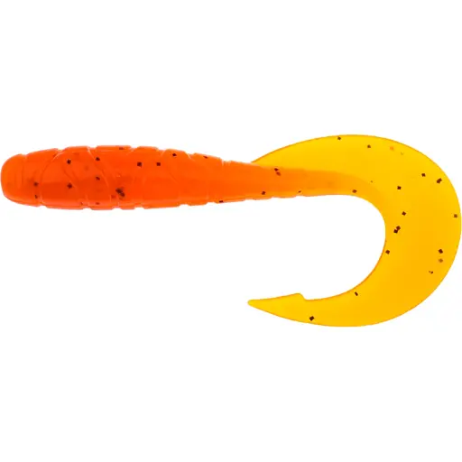 Силикон FishUP Mighty Grub 3.5" #049 - Pumpkin Orange/Black (7 шт/уп)