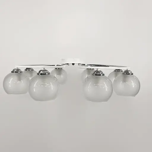 Білосніжна стельова люстра на 8 плафонів | Арт. 51795/8 CH+WT+WT | Line F - фото 4