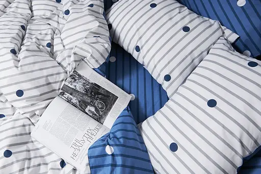 Комплект постільної білизни Moon&Star Бязь Gold Люкс Peas Blue King Size 220x240 наволочки 4х70х70 - фото 6