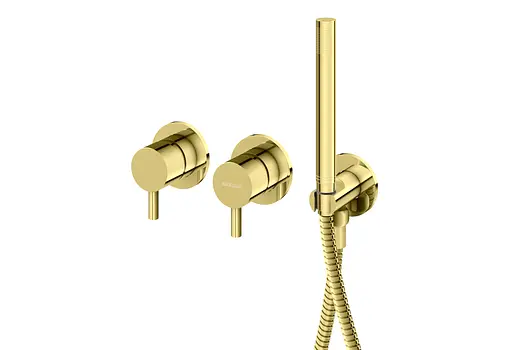 Смеситель для ванны Kohlman Axel gold + BOX скрытого монтажа KPL-QW260AGDW Золотой - фото 3