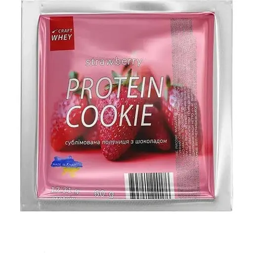 Протеїнове печиво Craft Whey Protein Cookie 60 г Strawberry - фото 1