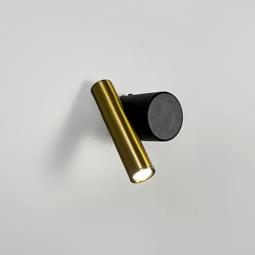 Бра зі спотом у чорно-латунному корпусі 14х9 см Line F Арт. B326/1 BK|AB - фото 5