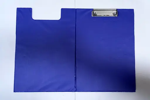 Клипборд ПВХ 0321, планшет книжка А4 / А3 с зажимом, бумвенил, в пакете (8058778152454) Синий - фото 2