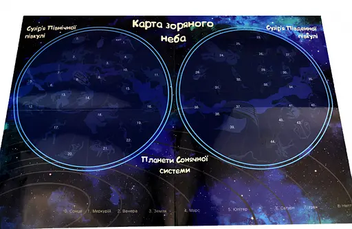 Обучающая игра "Карта звездного неба" УМНЯШКА (КП-007) KP-007 с многоразовыми наклейками - фото 5