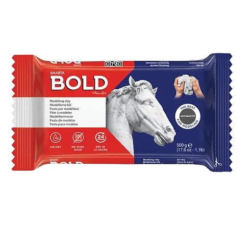 Маса для моделювання Bold Smarta антрацитова самозастигаюча 500 г - фото 1