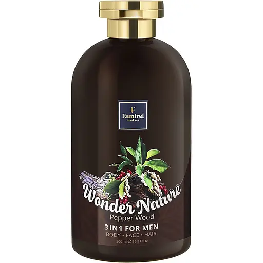 Гель-шампунь для чоловіків Famirel Деревний перець 3 в 1 Wonder Nature Pepper Wood 500 мл