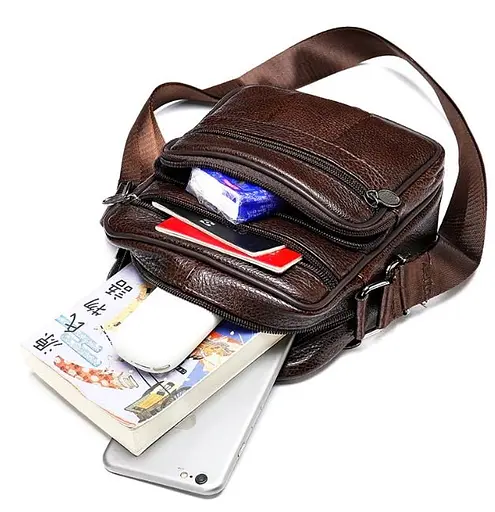 Сумка кожаная мужская Vintage 16,5х19,5х6 см sum0012331 - фото 9