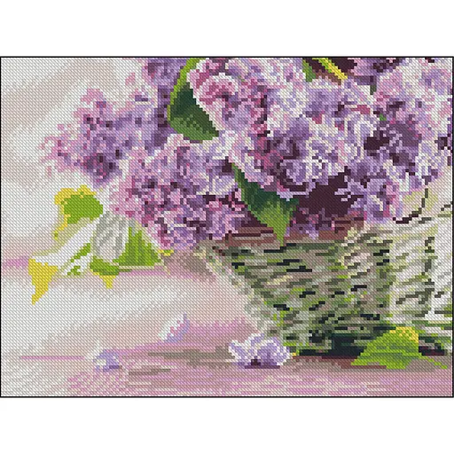 Алмазна мозаїка Strateg ПРЕМІУМ Бузок без підрамника розміром 30х40 см (ZAV3040-37) - фото 1