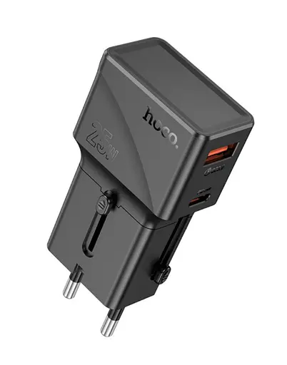 Мережевий зарядний пристрій Hoco AC24 Mini PD25W+QC3.0 Чорний - фото 1