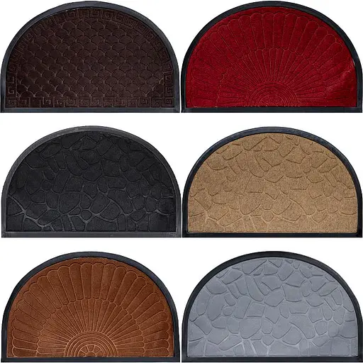 Килимок гумовий вхідний напівкруглий 80х50 см X2-163