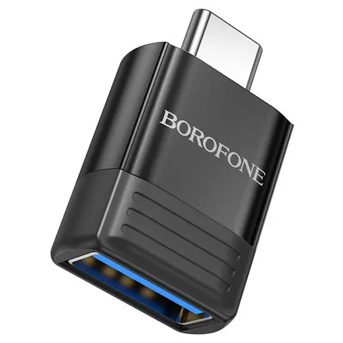 Адаптер Borofone BV18 Type-C male to USB female USB 3.0 adapter чорний - фото 5