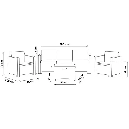 Набор садовой мебели Bica Nebraska 3 бежево-серый - фото 2