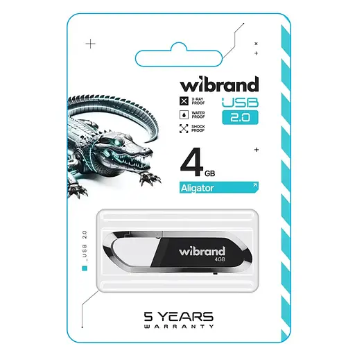 USB флеш накопитель Wibrand 4 ГБ Aligator Black USB 2.0 (WI2.0/AL4U7B) - фото 2