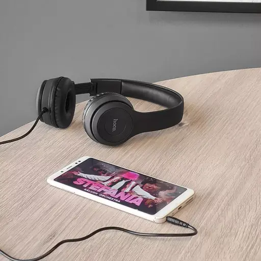 Проводные накладные наушники Hoco W21, 1.2 м with mic black - фото 7