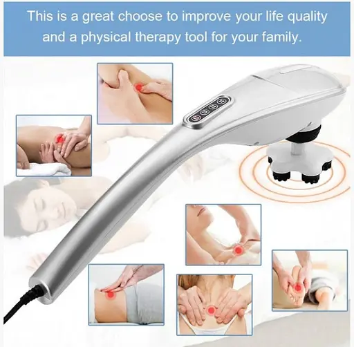 Ручний масажер 701-В для шиї, спини і тіла (5 насадок) - фото 7