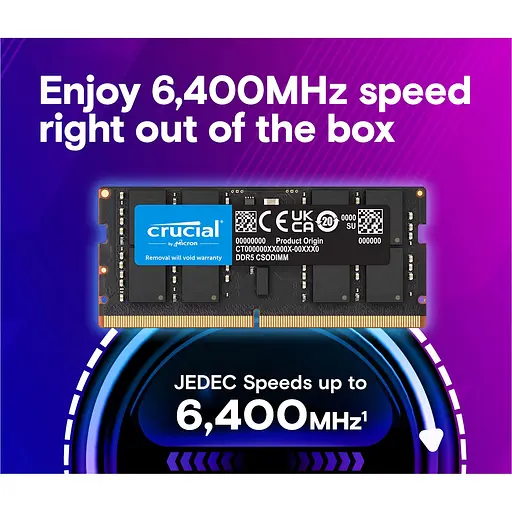 Модуль памяти SO-DIMM DDR5 Crucial 16GB 6400MHz (CT16G64C52CS5) [147394] - фото 2