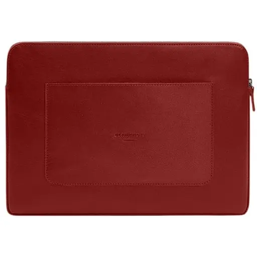 Кожаный чехол BlankNote для ноутбука на молнии с хлястиком и карманом Красный - фото 1