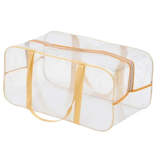 Набор прозрачных сумок в роддом: размер S 30х20х15 см + размер L 50х25х30 см (бежевые) - фото 3