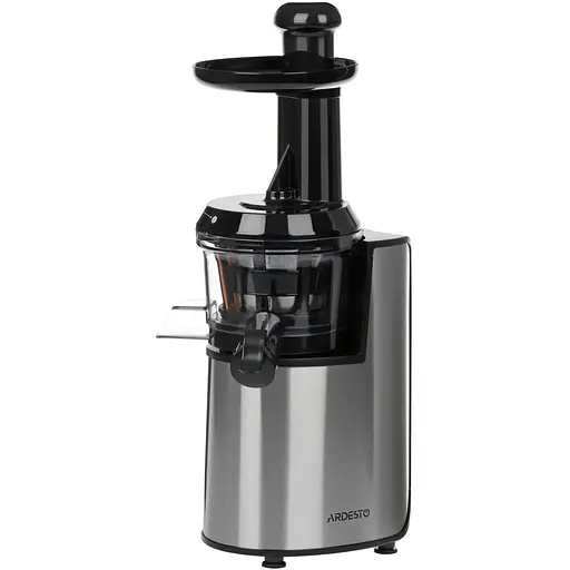 ARDESTO Соковитискач шнековий 200Вт, чаша-0.6л, макуха-0.6л, пластик/метал, сріблясто-чорний