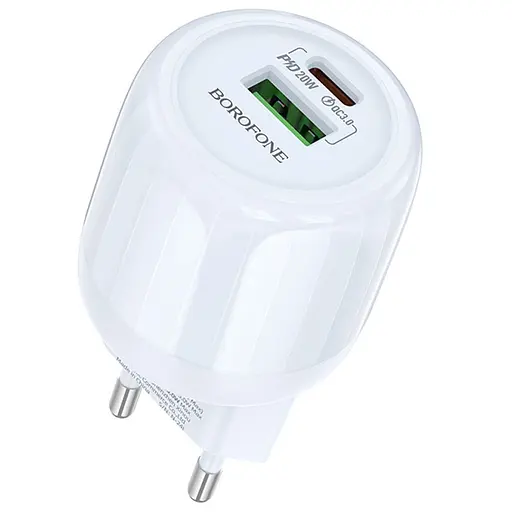 МЗП Borofone BA93A Lustrous PD20W+QC3.0 (1USB-A/1C) Blue