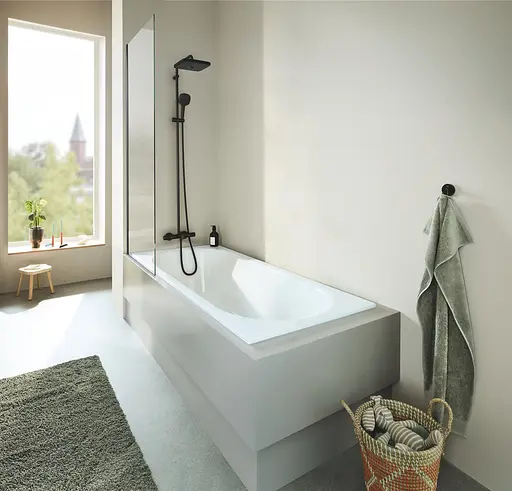 Душова система настінного монтажу з термостатом для ванни Grohe Tempesta System 250 Cube 266912431, Чорний матовий - фото 5