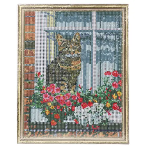 Набір з алмазною мозаїкою "Котик у вікні" 40*50 см, IDEA2-CK689, ТМ "99IDEAS" - фото 6
