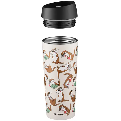 Термокружка Ardesto Coffee Time Yorkie нержавеющая сталь 450 мл бежевый (AR2645OT) - фото 2