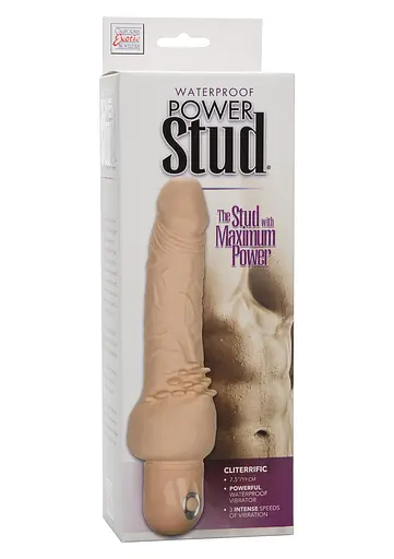 Реалістичний вібратор CalExotics California Exotic Novelties Power Stud Cliterrific 19 см тілесний - фото 2