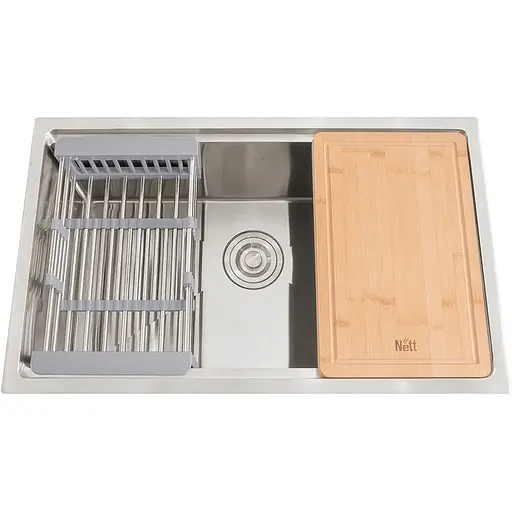 Комплект мийки на кухню та змішувача Nett з нержавіючої сталі NS-7042 - фото 2