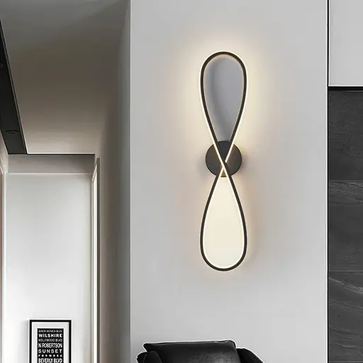 Настінний чорний бра Infinity Line F довжина 80 см Арт. WM36 BK - фото 3